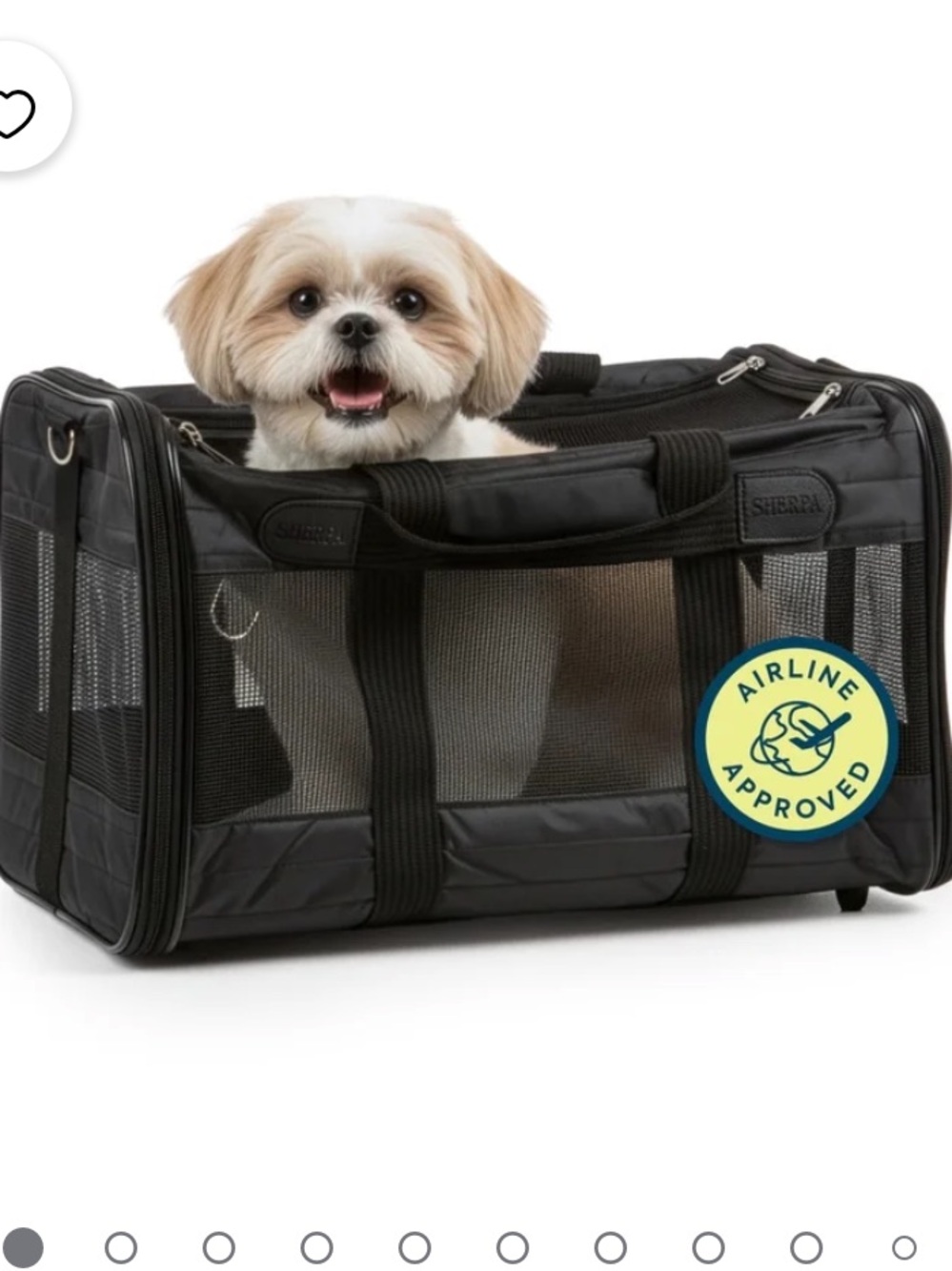 Sherpa Original Deluxe Travel Pet Carrier, Airline Approved - Black, Large